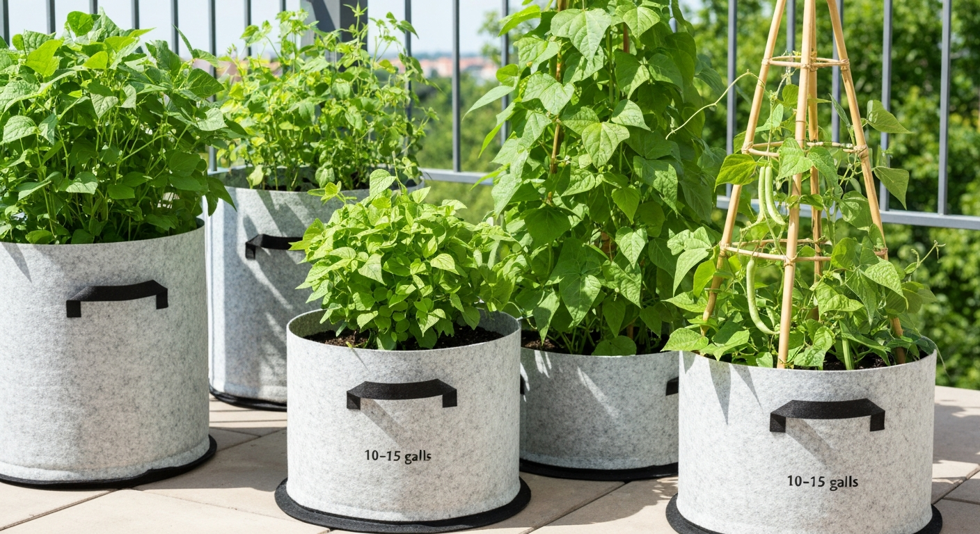 can you grow green beans in a grow bag